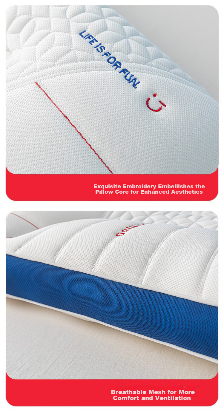 MINISO Natural Antibacterial Neck Support Pillow Ergonomic Cervical Pillow Core for Deep Sleep Pair 9