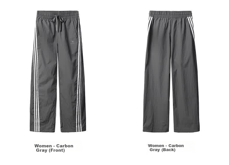 CAMEL Women's Sports Casual Long Pants American Retro Three-Stripe Straight-Leg C26BAYL6093 Phantom Black L 10