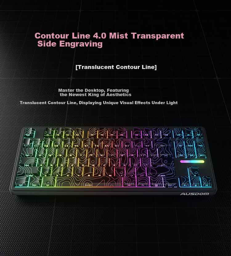 AUSDOM H87 Custom Mechanical Keyboard, Wireless Bluetooth Gasket Customization, 6-Layer Padded Side-Engraved Gaming E-Sports Office Keyboard, 10000mAh Blackberry Pink Side-Engraved Ultra-Fast Silver Switches 6