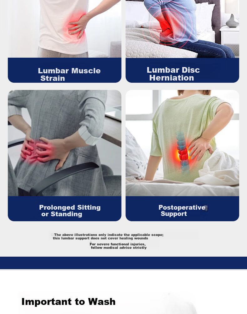 Bamaier Medical Lumbar Support Belt Herniated Disc Lumbar Spine Brace Widened Steel Plate Support for Lumbar Muscle Strain Postoperative Use 3