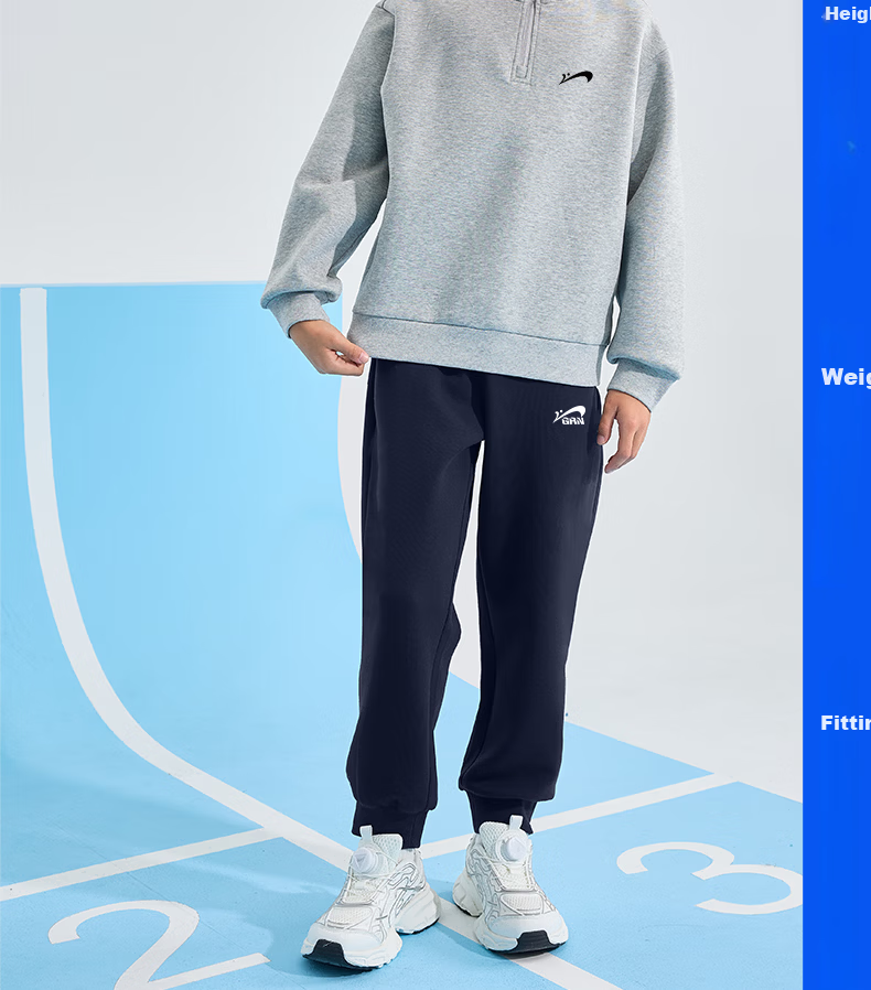 Guirenniao Boys' National Trend Sportswear Set, Youth Two-Piece Outfit, Children's Spring And Autumn Clothing, for Older Kids' Spring Wear 13