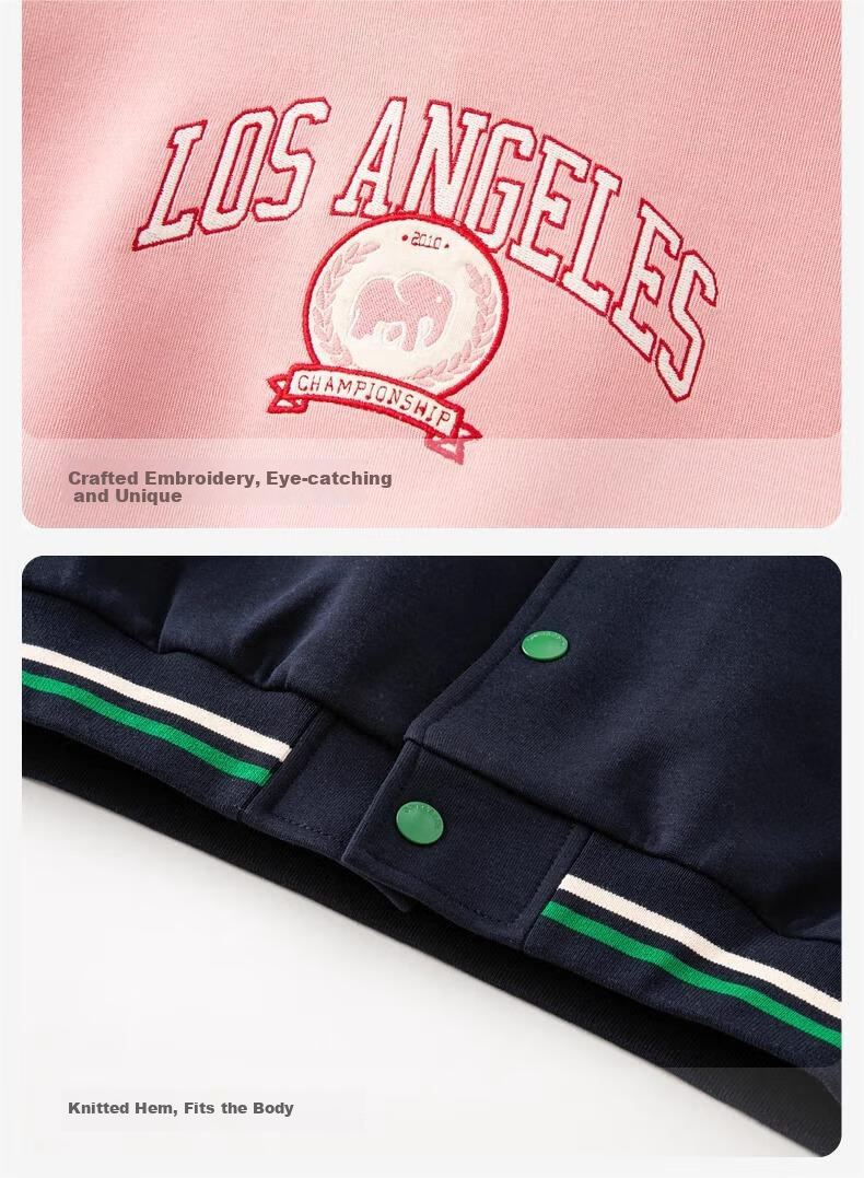 DAVE & BELLA Girls' Fleece-Lined Baseball Jacket Kids Boys Autumn Toddler Baby Jacket 4