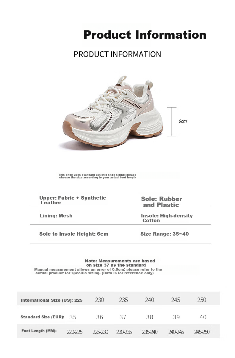 Daphne Women's Platform Dad Sneakers 2026 New Summer Casual Lightweight Thick Sole Height Increasing Sports Shoes 4