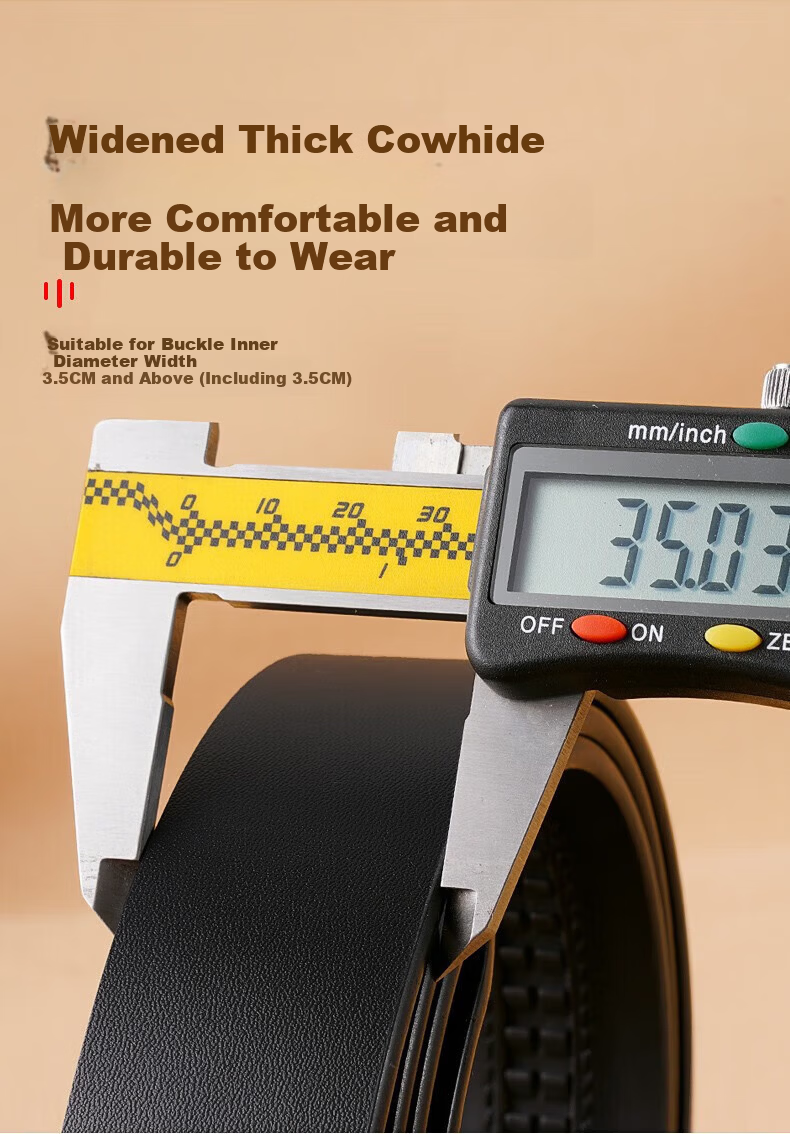 Romon Men's Genuine Leather Belt Strap Automatic Buckle Business Waistband New Style Without Buckle Head 6