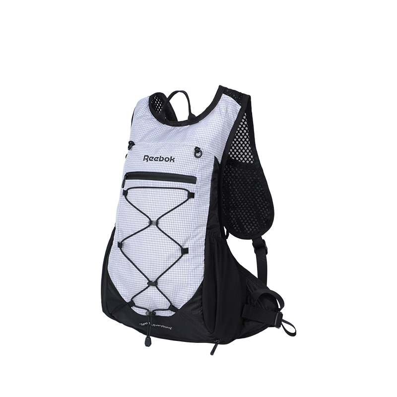 Reebok Outdoor Hiking Backpack Unisex Lightweight Trail Running Cycling Bag Black White 14L