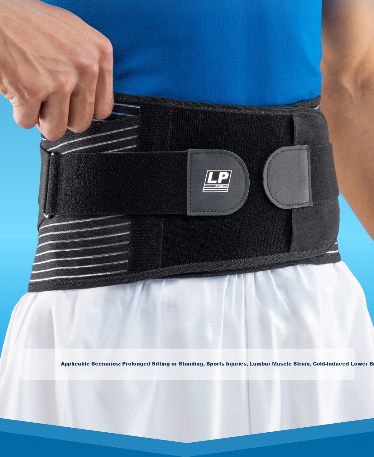 LP 1517CK Men's Waist Support Belt Fitness Training Professional Basketball Waist Trainer Running Squat Abdominal Belt Black L/XL 24