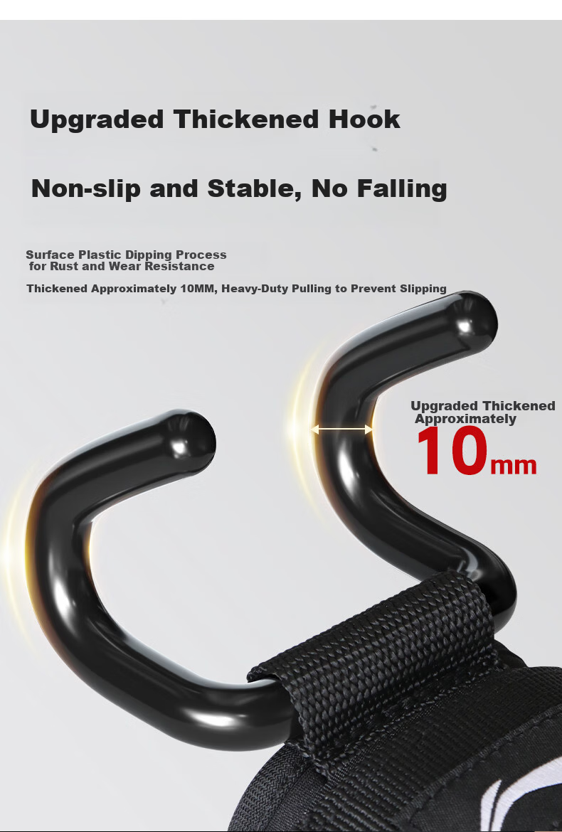 Li-Ning Pull-Up Assist Hook with Two Wrist Straps, Gym Fitness Hanging Barbell Deadlift Support Belt 9