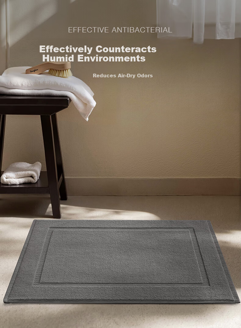 Boneng Pure Cotton Hotel Bath Mat, Bathroom Entrance Absorbent Floor Mat, Toilet Mat, Bathroom Foot Mat, 50x80cm 6