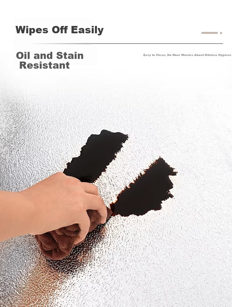 Cuttlefish Kitchen Oil-Proof Sticker 0.6x5m Waterproof Moisture-Proof Aluminum Foil High-Temperature Resistant Stove Self-Adhesive Protective Film 4