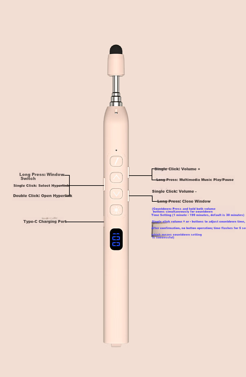 Whistler K11 Laser Presentation Pointer Retractable Teaching Pointer Support Seewo Whiteboard PPT Writing Pen Teacher Lecture Multimedia Remote Control Infrared Projection Pen Voice Control Pen 16