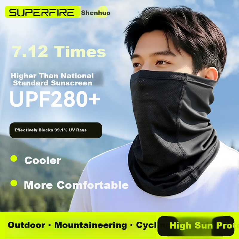 SupFire Sunscreen Face Mask Men Ice Silk Neck Gaiter Women Magic Headscarf Outdoor Cycling Mountaineering Windproof Dustproof Fishing Face Cover
