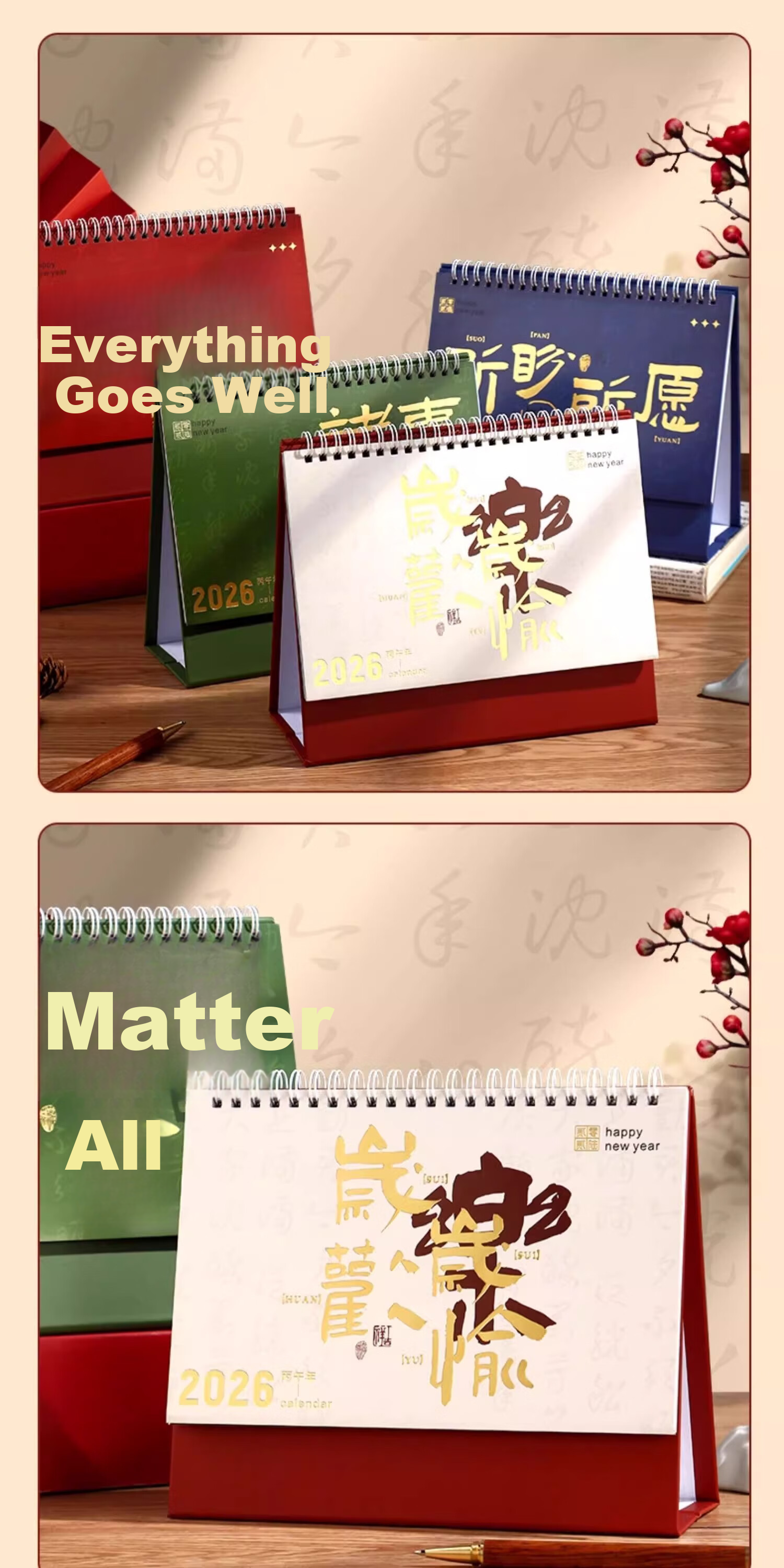 Mulei 2026 New Year Chinese Style Desk Calendar Custom Creative Horizontal Calendar Horse Year Special Edition Printing Advertising 9