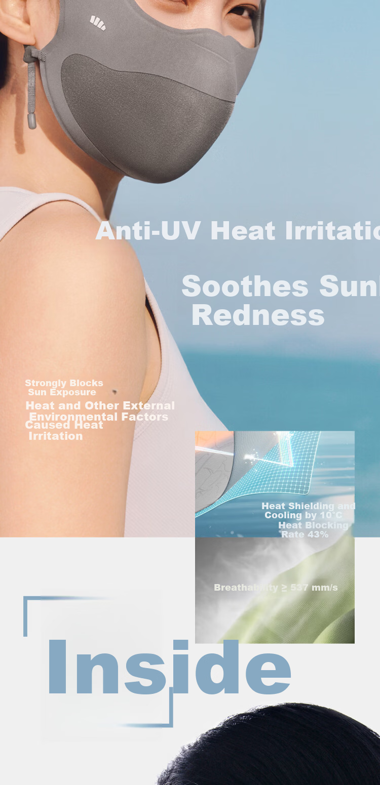 Beneunder Pure Research Screen Protection Series Sunscreen Face Shield UV Protection Mask for Sensitive Skin Heat Insulation Cooling Anti-Stuffy 9