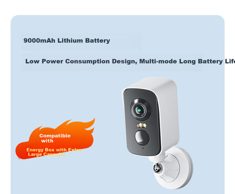 Tuqiang Wireless Battery-Powered WiFi Outdoor Home Security Camera, No Wiring, Rechargeable, Long Standby, No Drilling, Entrance Doorway Monitoring 33