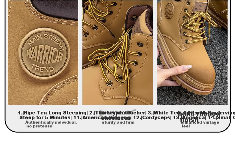 Warrior Women's Martin Boots Spring Summer British Style Hiking Work Short Boots 1327 Camel Size 35 29