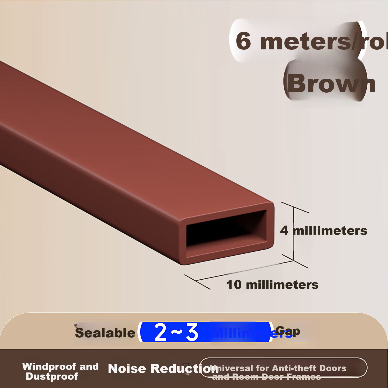 Xuanjia Mital Door and Window Sealing Strip Soundproof Windproof Glass Door Anti-theft Door Windproof Door Stopper Rubber Strip