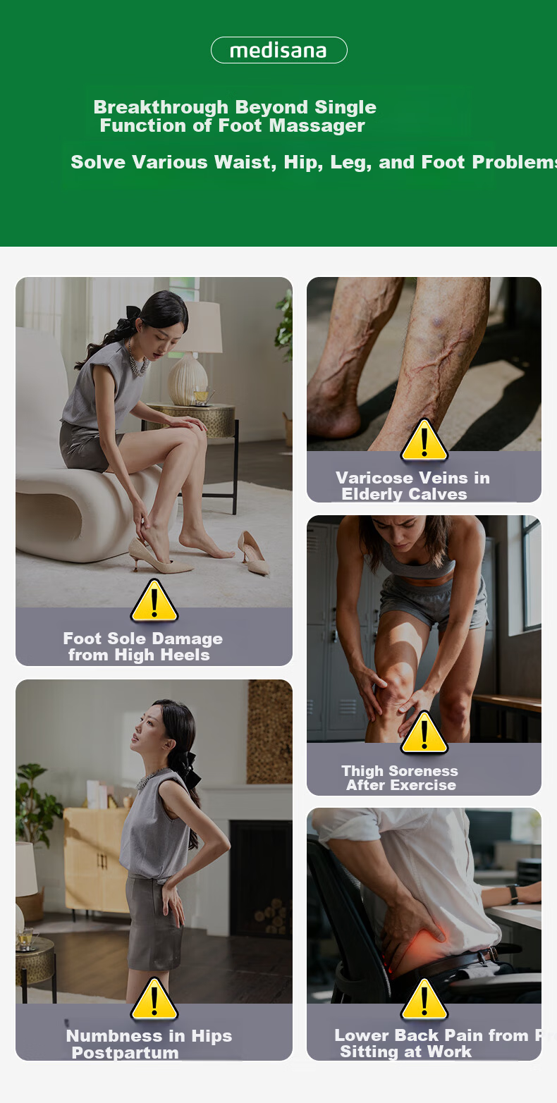 MEDISANA German Foot Massage Device Foot Sole Meridian Acupoint Massager Fully Automatic Foot Kneading and Pressing Warmer Foot Leg Hip Waist Massager Birthday Gift for Women 2