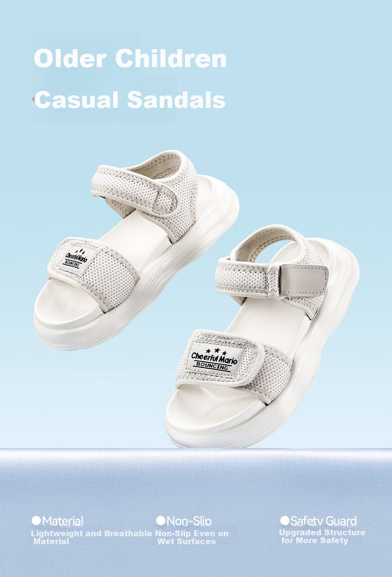 Cheerful Mario Kids Sandals Girls Summer 2026 New Baby Non-Slip Closed-Toe Toddler Boys Outdoor Beach Shoes 1-3 Years 1