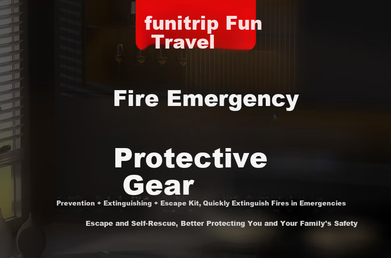 Quxing Firefighting Kit Emergency Rescue Bag Gas Mask Fire Blanket Fire Extinguisher Fire Self-Rescue Escape 8-Piece XF10 2