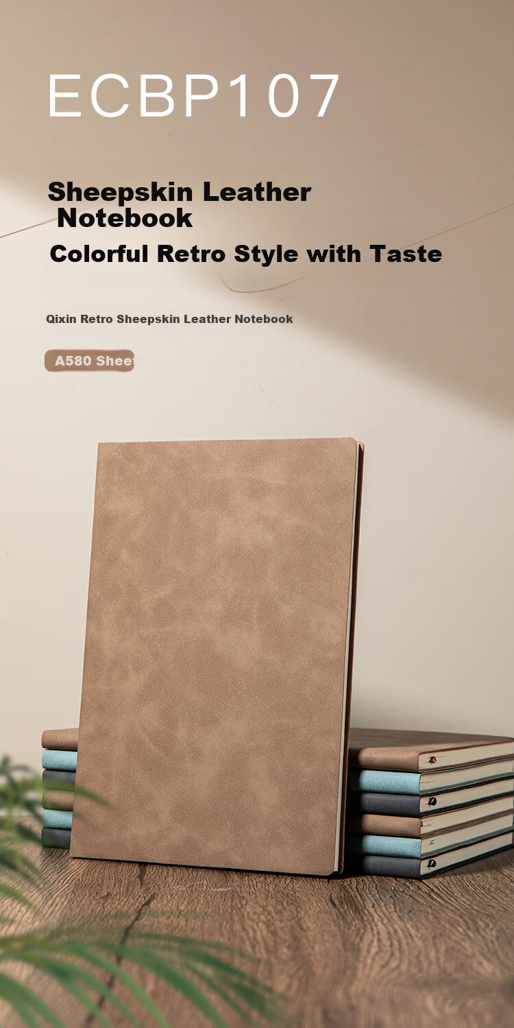 COMIX Popular Sheep Suede Notebook Fashion Leather Business Skin-friendly Journal Diary Meeting Notes Customizable A5/80 Sheets Black ECBP107 1