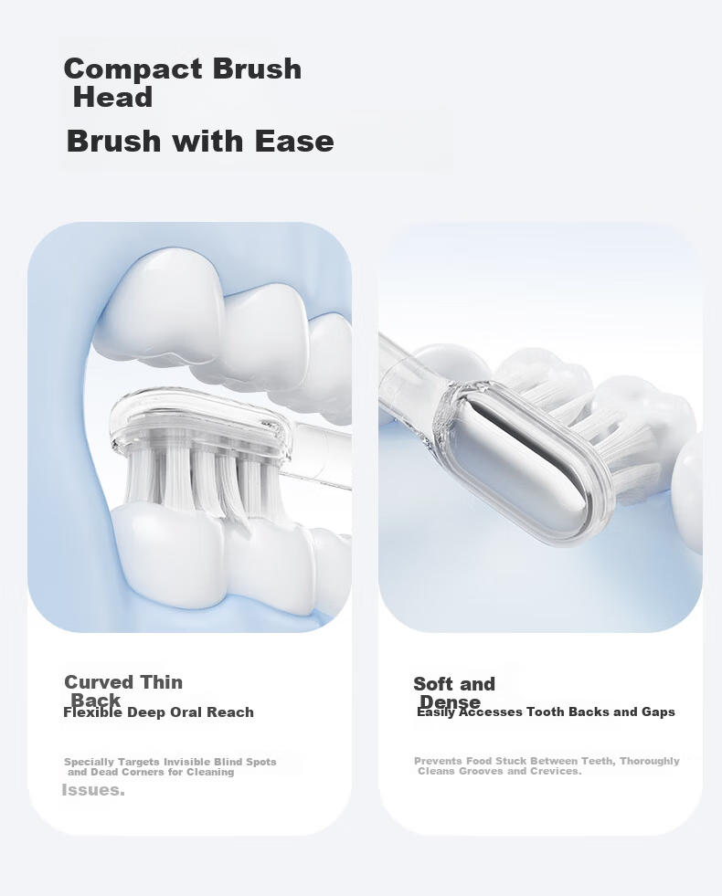 LAIFEN Electric Toothbrush Official Mini Brush Heads 3-Pack Comfortable Cleaning Edition Birthday Gift 3
