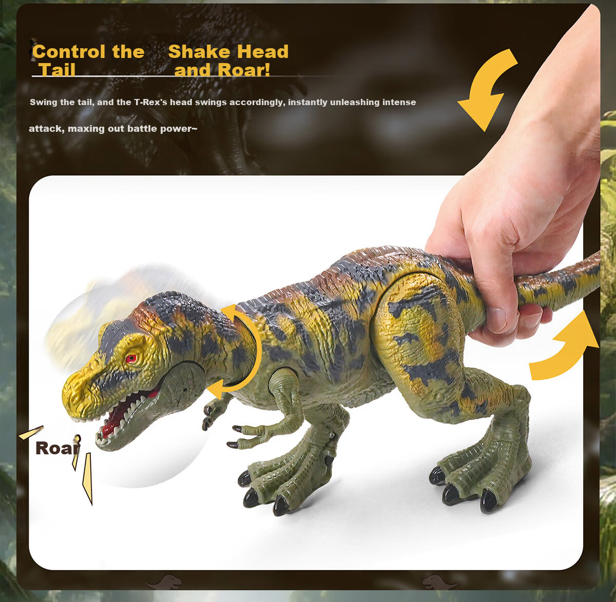 Bameika Large Intelligent Sound-Making Dinosaur Model Toy Realistic Jurassic Animal South Giant Beast Drago 5