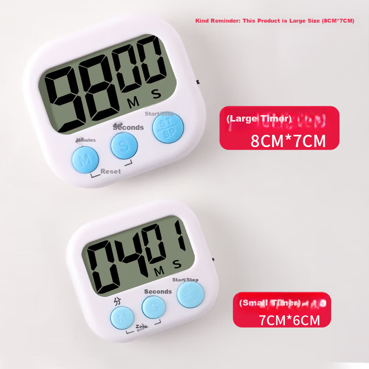Baijie Kitchen Timer Student Alarm Clock Magnetic Timer Reminder Clock Two-in-One Large Screen 1