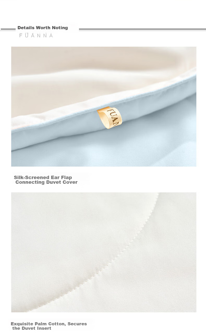 FUANNA Class A Soybean Quilt 60% Soy Fiber Antibacterial Thickened Winter Quilt Core for Single and Double Beds 203*229cm Blue 14
