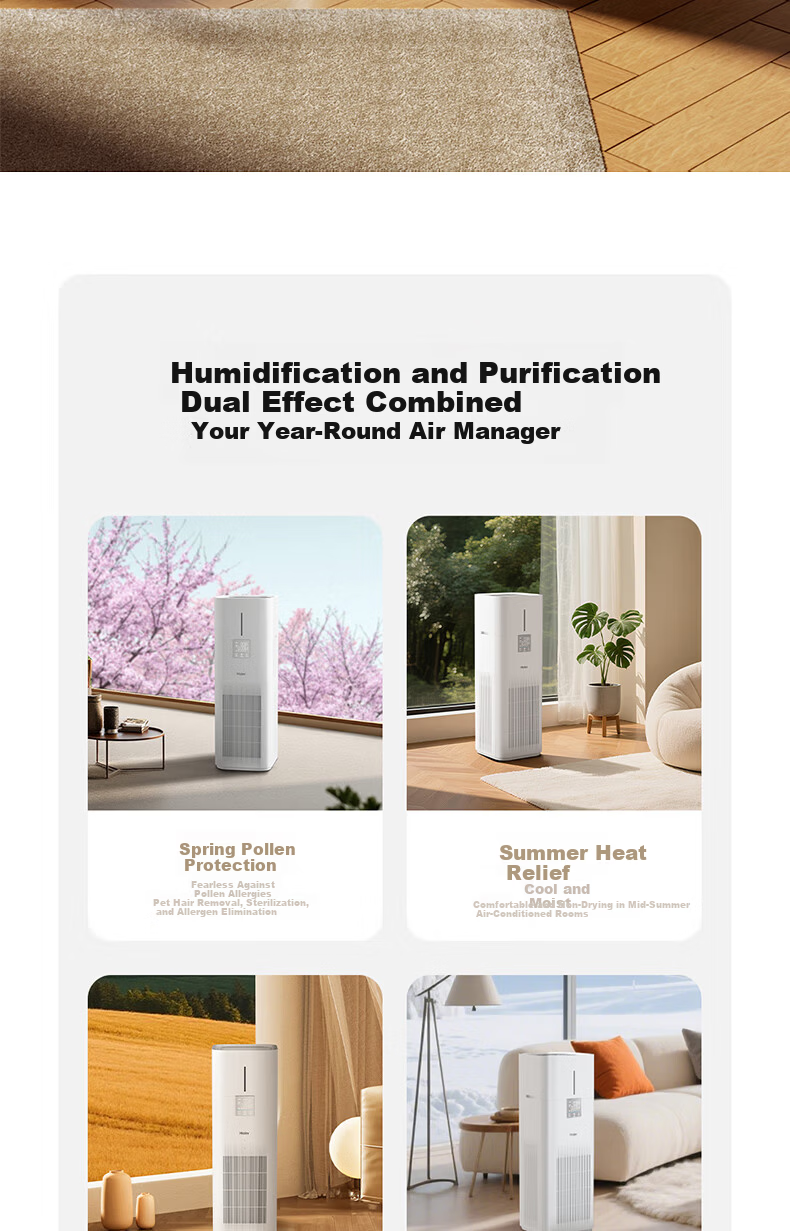 Haier [Upgraded Formaldehyde Digital Display] Big White Whale Air Purifier and Humidifier Combo Formaldehyde Removal Smoke Odor Allergy Source Removal Hair Absorption Sterilization KJ850F-JSQ8U1 4