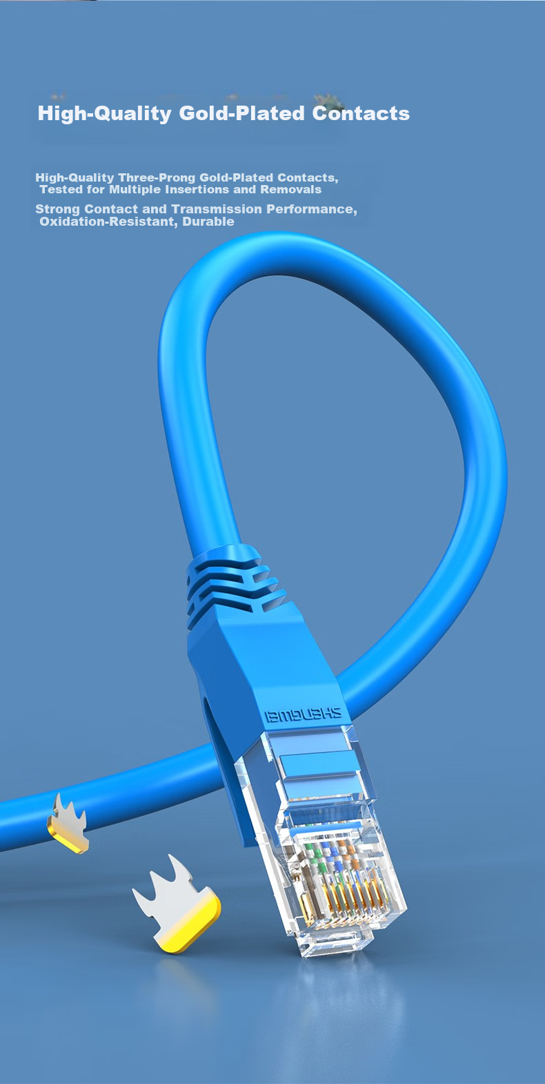 Shengwei Cat5e Ethernet Cable 1.5m Blue Pure Copper Network Patch Cord LC-2015C 2