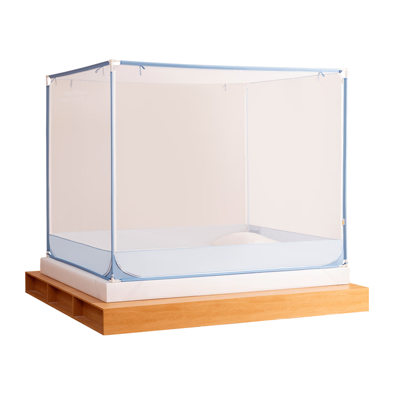 MEDOGA [Air] Class A Baby Anti-Fall Mosquito Net, Crib Fence, Light Blue, 1.5x2 Meters, [Dense Mesh]