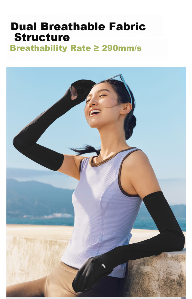 Beneunder Sun Protection Ice Silk Arm Sleeves for Women, Anti-Slip Silicone Cycling Arm Covers for Forearms And Back, Twilight Black AL379 7