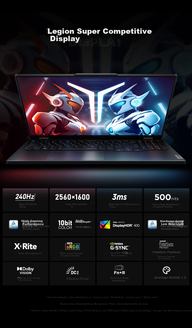 Lenovo Legion R9000P 2026 Gaming Laptop (Ryzen 9 8945HX, 16GB RAM, 1TB SSD, RTX 5060, 2.5K 240Hz, 100% DCI-P3) Black 13