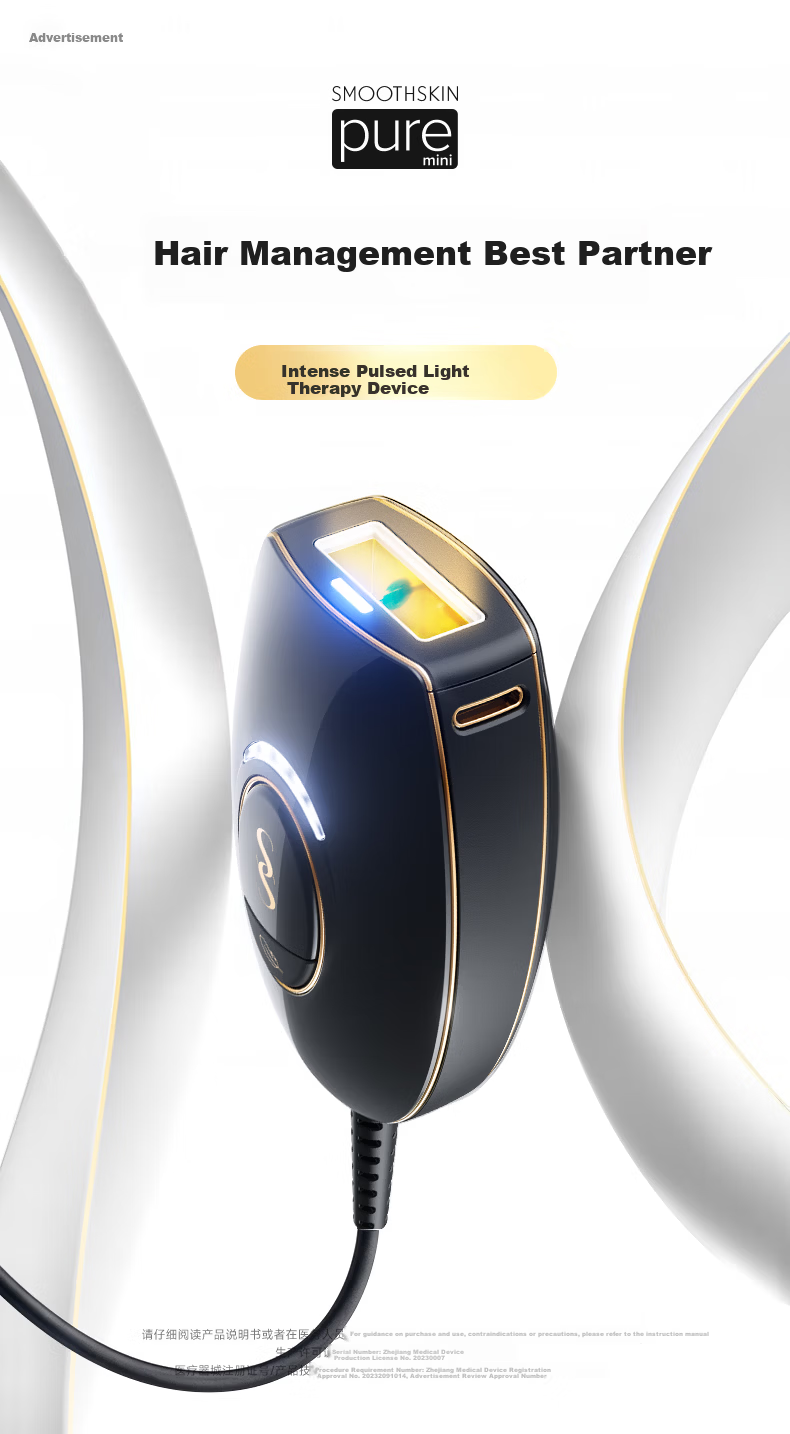SMOOTHSKIN Black Gold Series Mini Home Laser Hair Removal Device for Men and Women, Facial, Full Body, Private Areas, Underarms, Smart Epilator, Birthday Gift for Women with 15% Government Subsidy 1