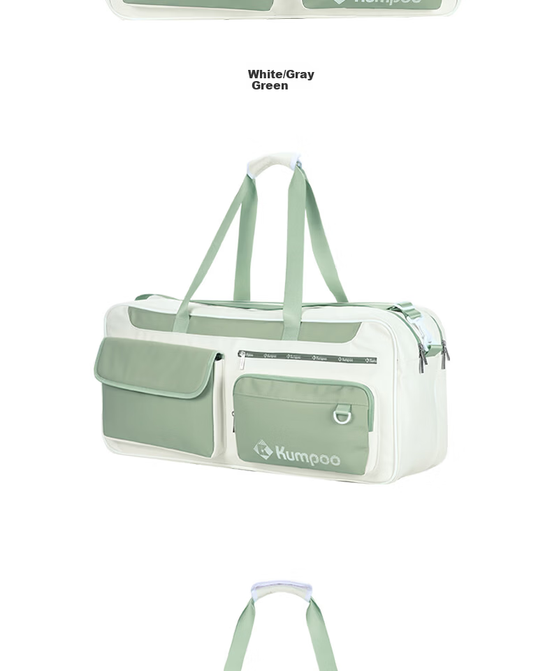 KUMPOO 26th Anniversary New Badminton Bag Durable Waterproof Heat-Resistant Sports Handheld Shoulder Bag Xunfeng KB-663 Silver/Grey 19