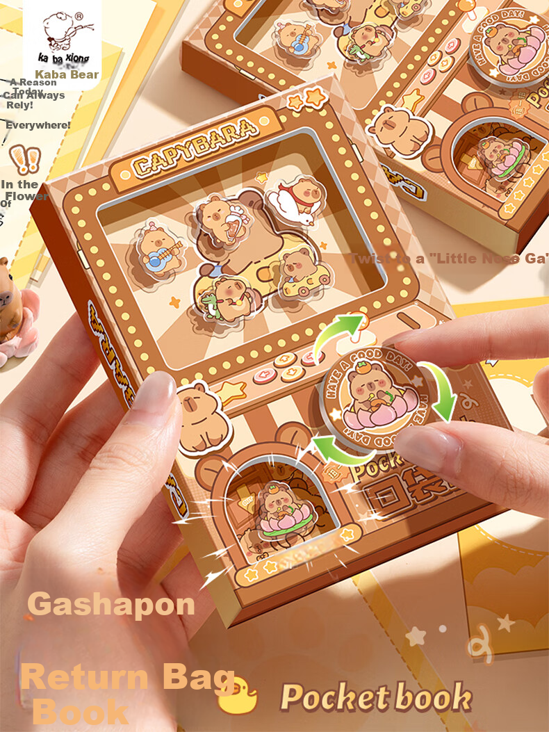 Kaba Bear High-Value Pocket Portable Notebook 80 Pages Gashapon Fun Full-Color Capybara Notebook 1
