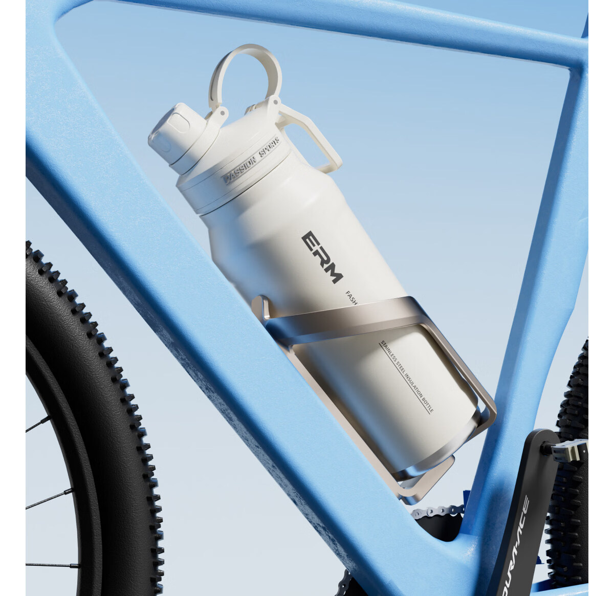 ERM Insulated Mug Large Capacity 316L Stainless Steel Cold Water Bottle for Men Students Outdoor Sports Portable Straw Cup 18