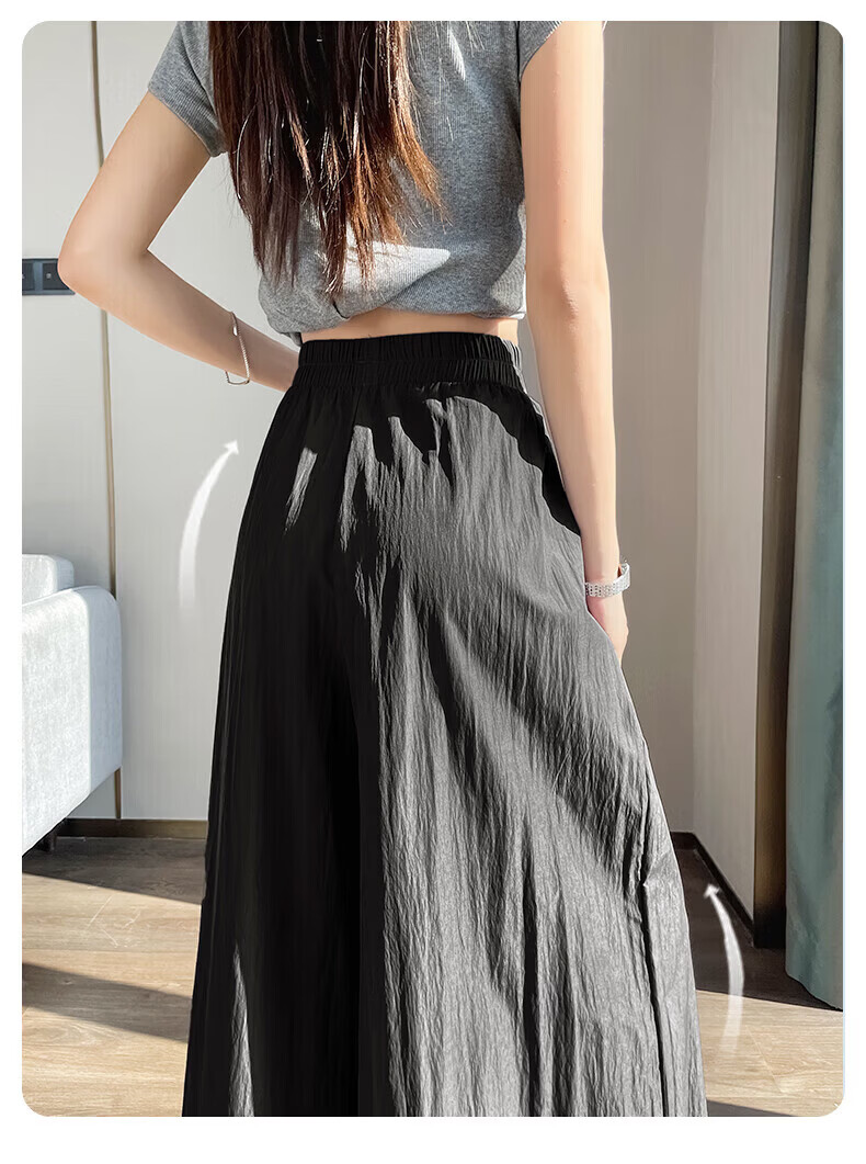 Warrior Cooling Skirt Pants Summer 2026 New Draped Wide-Leg High-Waist Slimming A-Line Cropped Skirt Pants for Women M 11