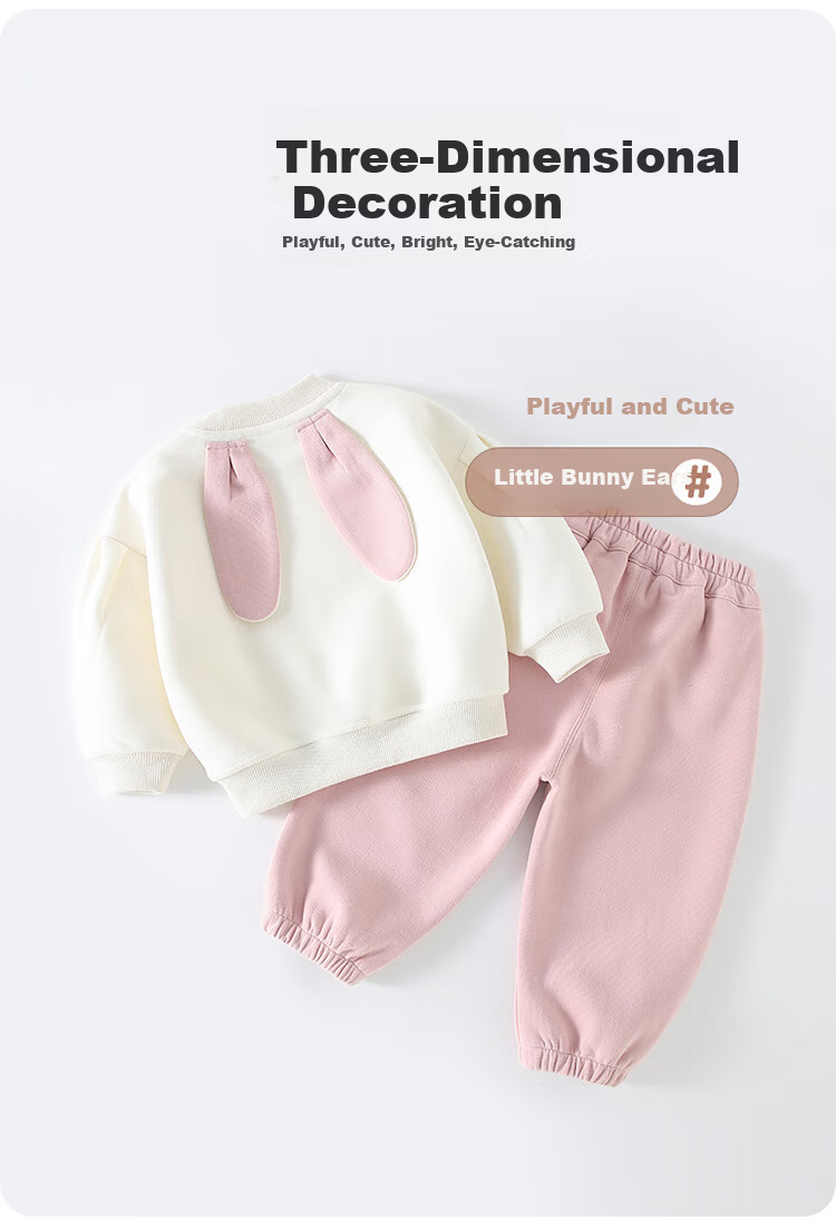 Youqi Girls Spring Sweatshirt Set Baby Clothes Casual Sweatshirt Set Autumn Spring Baby Two-Piece Set 5