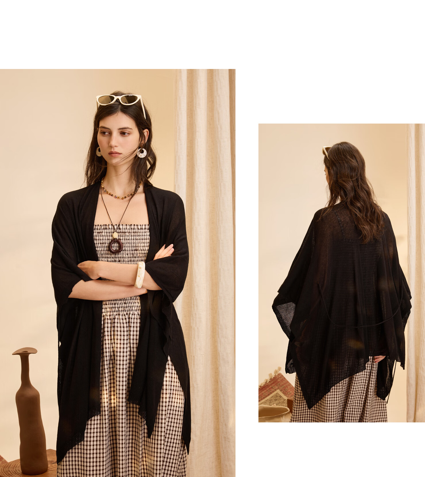 ELLE Lyocell Shawl Women's Silk Scarf Summer Air-Conditioned Room Cover Cardigan Beach Seaside Cooling Gift 7