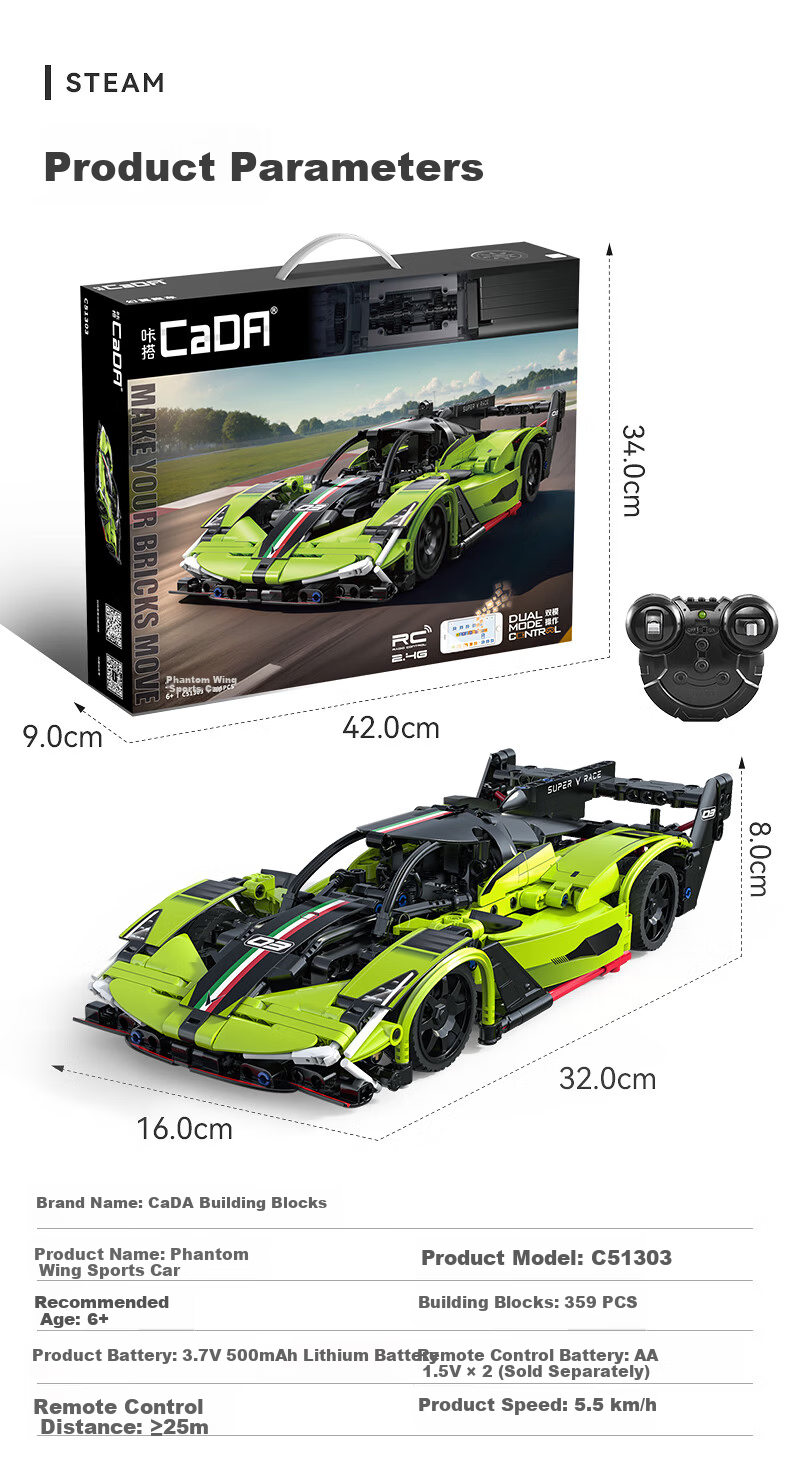 CaDA 2025 Sauber F1 Team C45 Racing Car 1:24 Building Block Puzzle Toy for Boys Children Gift 15