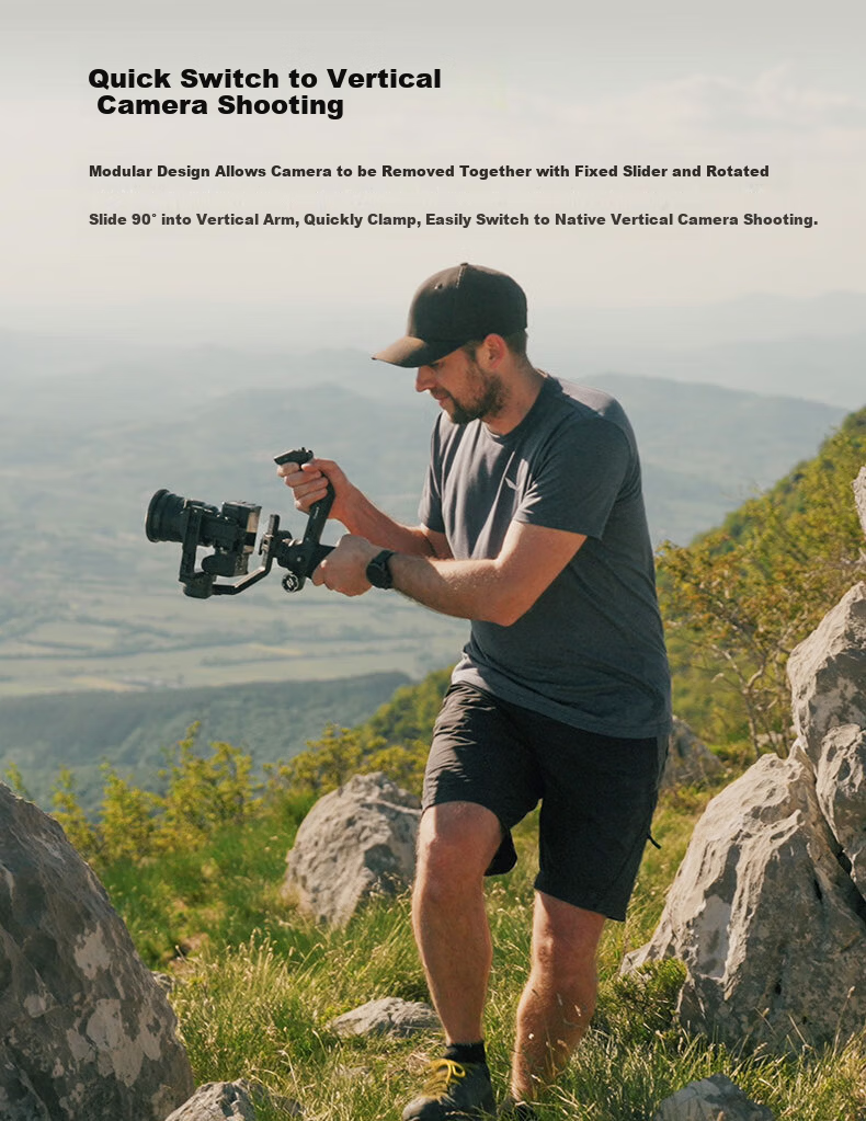 FeiyuTech Scorpion 3 Professional 3-Axis Stabilizer for Mirrorless and DSLR Cameras Live Streaming Handheld Gimbal AI Tracking Camera Stabilizer 6