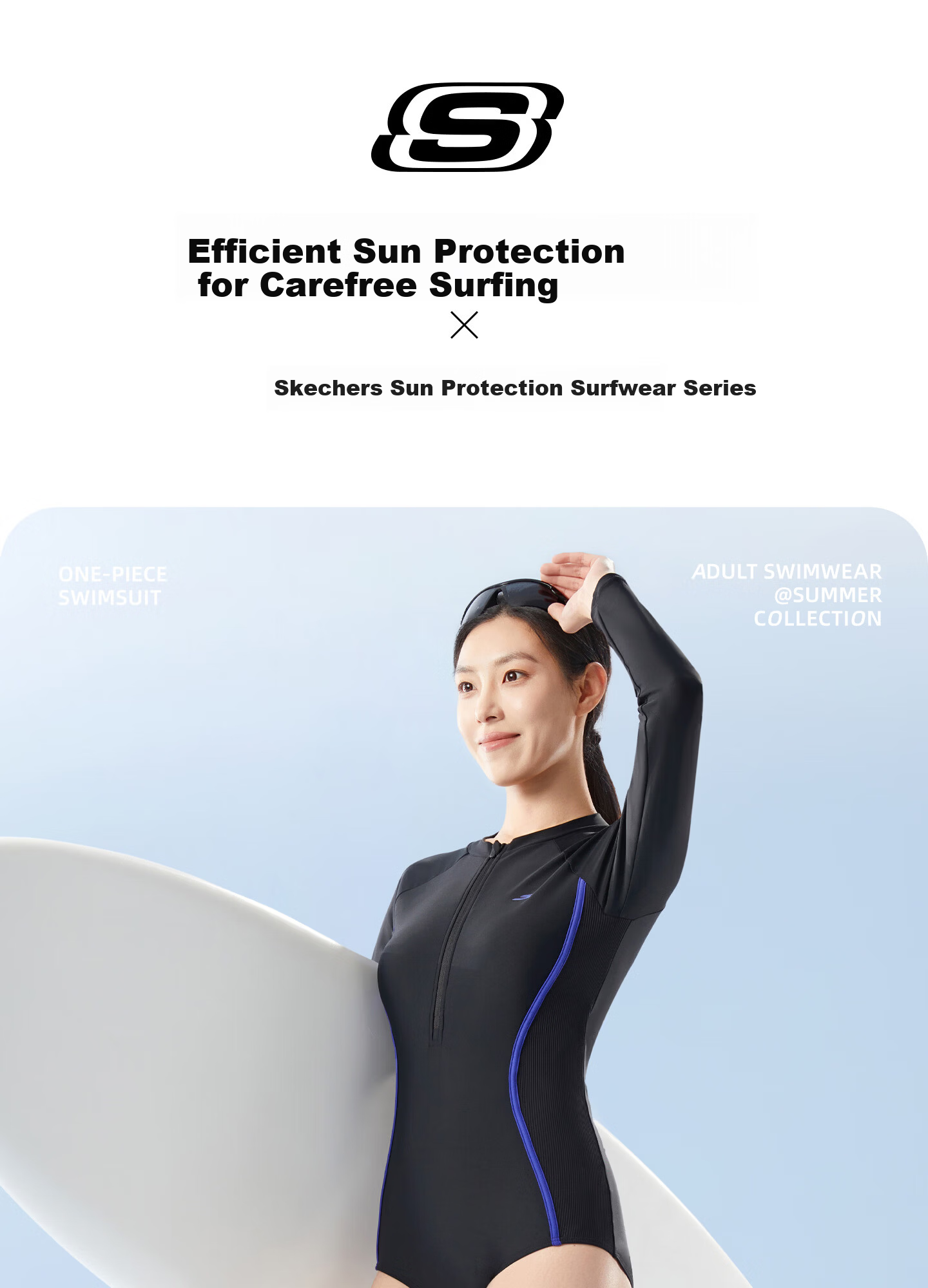Skechers Women's One-Piece Long Sleeve Swimsuit, Modest, Slimming, Sun Protection, Hot Spring Beach Sports Vacation Swimwear, 2XL 1