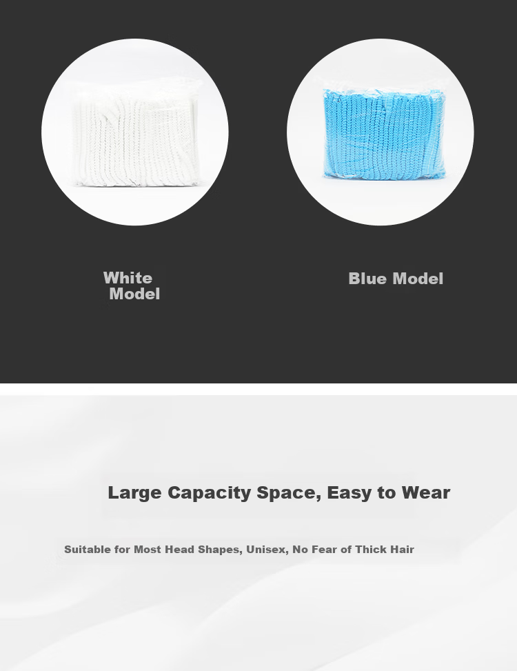 Shunxuan Disposable Head Cover Dustproof Cleanroom Cap SHW100 Non-woven Kitchen Chef Mesh Hat Hairnet Strip Isolation Cap White 100pcs/Bag 19 Inch 270g 8