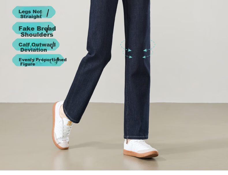 ESE-Y Women's Straight Leg Jeans 2026 Spring New Slim Fit Fade-Resistant Tapered Pants Dark Blue 28 7