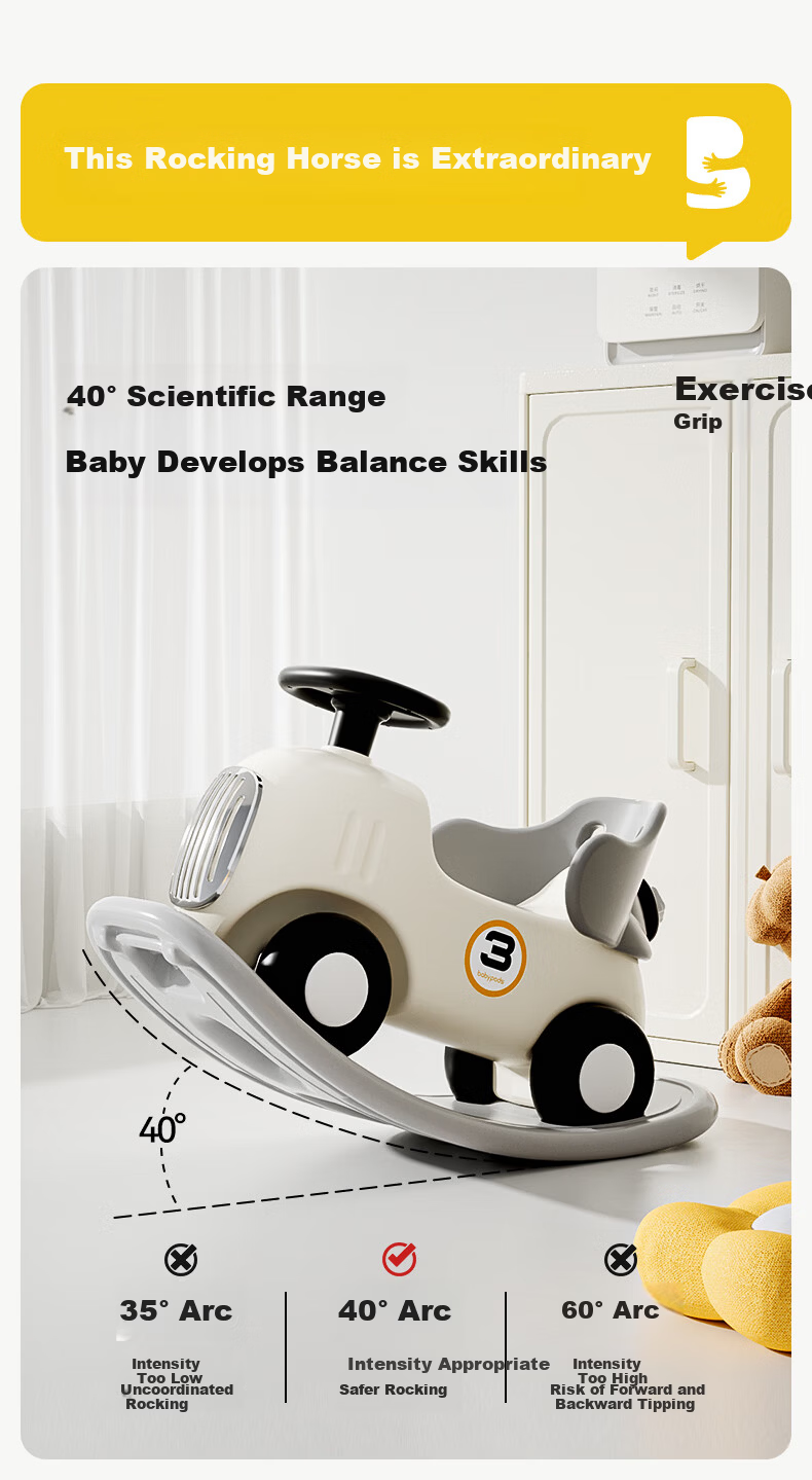 Babypods 6-in-1 Multifunctional Rocking Horse Ride-On Car Wooden Rocker Baby Toy for Boys and Girls First Birthday Gift 5