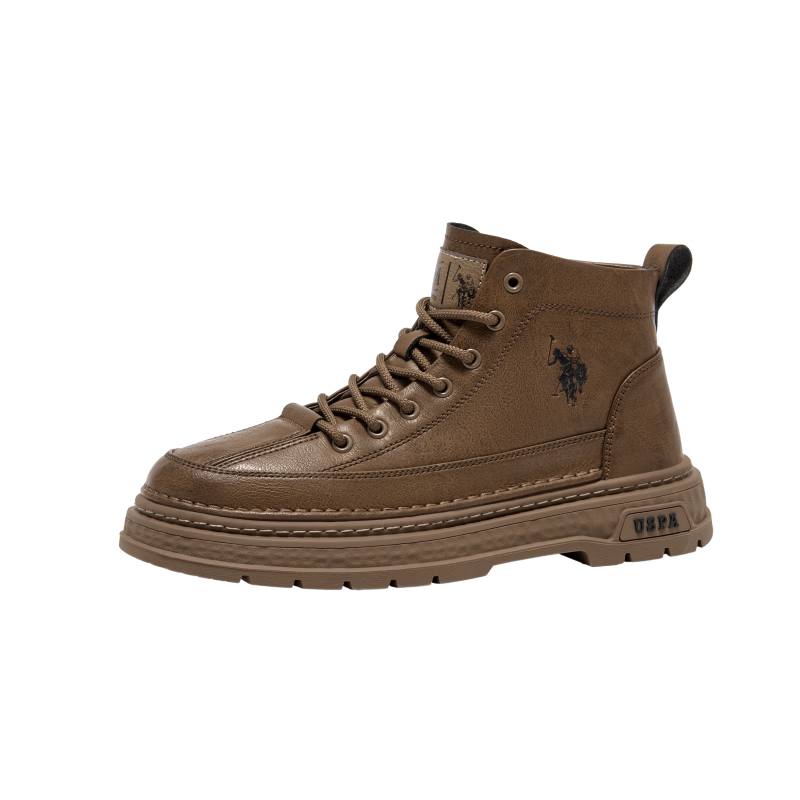U.S. POLO ASSN. Spring Summer New Martin Boots Men British Fashion High-top Work Boots Trendy Versatile High-top Polo Shoes Men