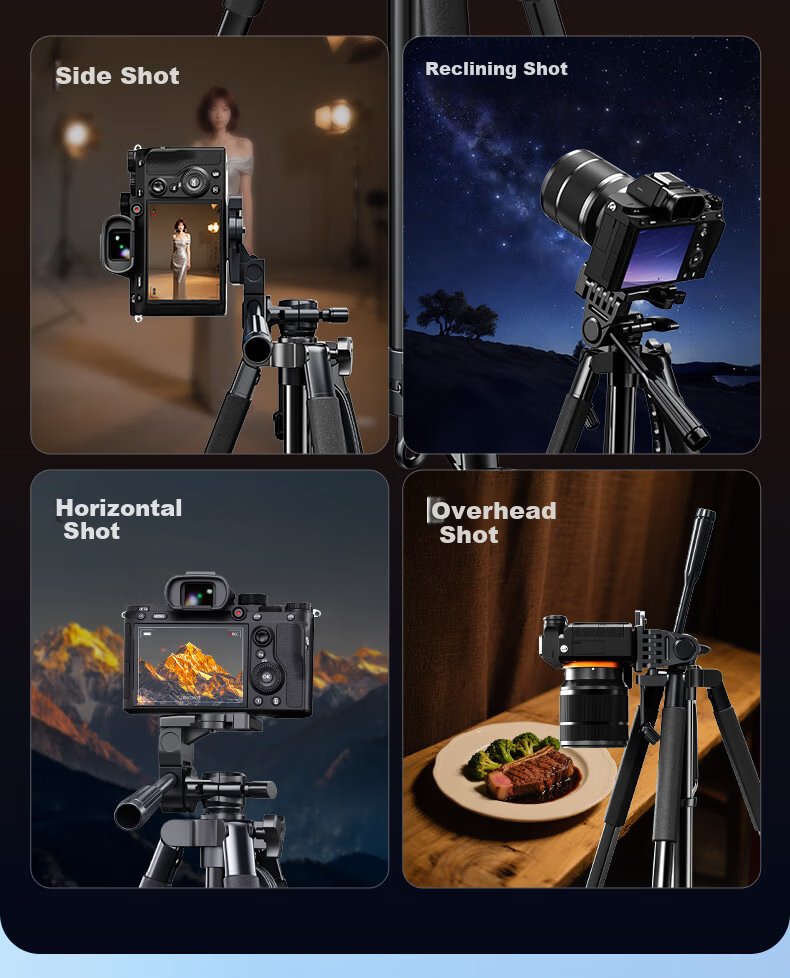 Yangfeisi [Hot Sale 100K+ | 1.5m Aluminum Alloy] Tripod Camera Stand Portable DSLR Phone Live Streaming Tripod Photography Head Outdoor Shooting Compatible with Nikon Canon 15