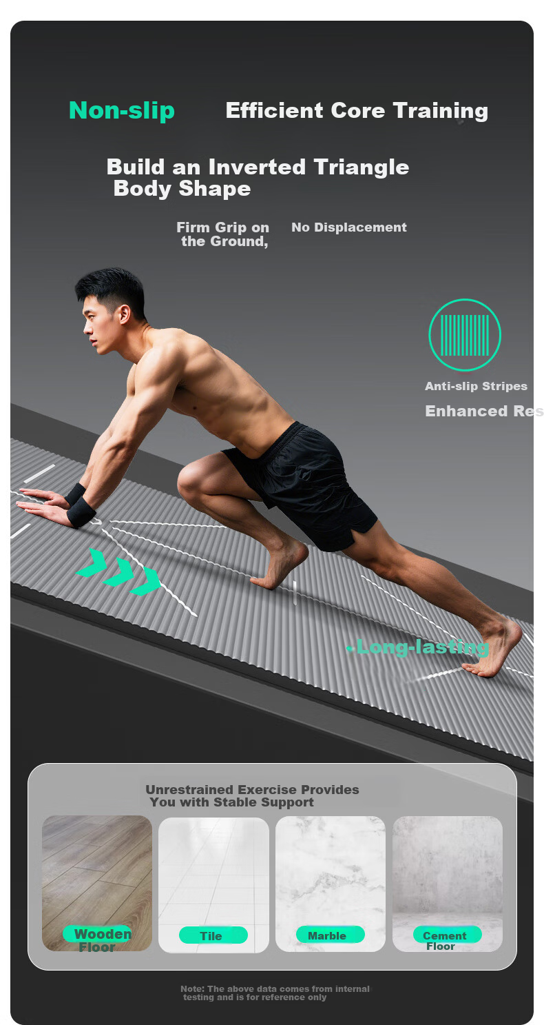 Li-Ning Yoga Mat for Women And Men, Thickened Wide Antibacterial Exercise Home Non-Slip Jump Rope Soundproof Shock-Absorbing Sit-Up Mat 6