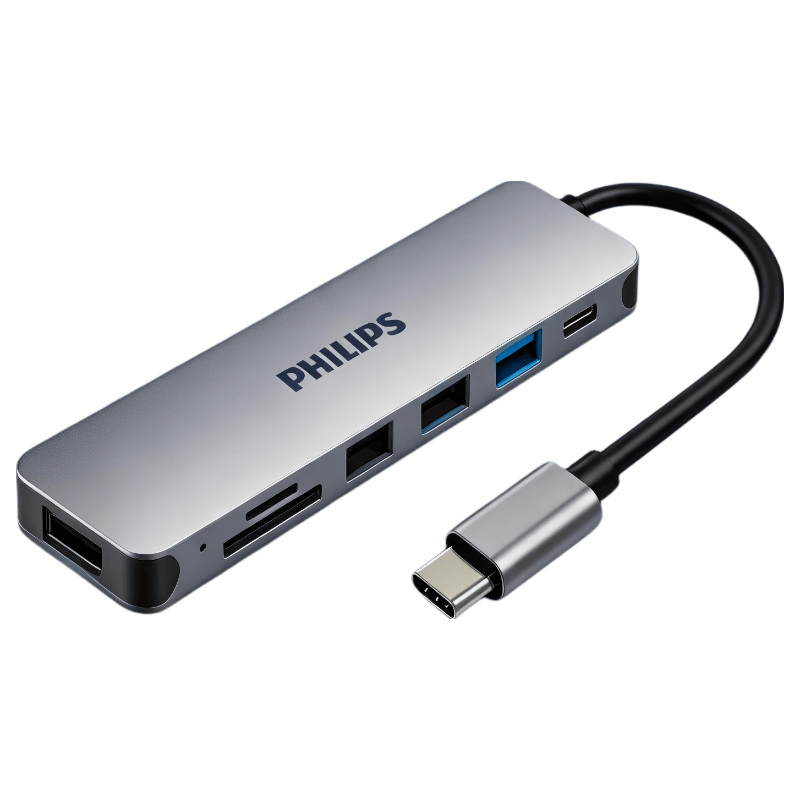PHILIPS Type-C Expansion Dock, USB-C to HDMI Card Reader, Thunderbolt 4 Hub Splitter, Compatible with Phones And Computers, SD/TF Multi-In for IPad